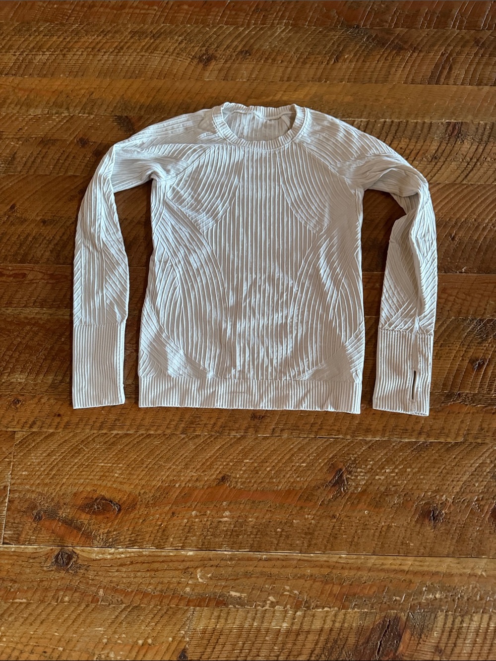 Women’s White Ribbed Crewneck Sweater